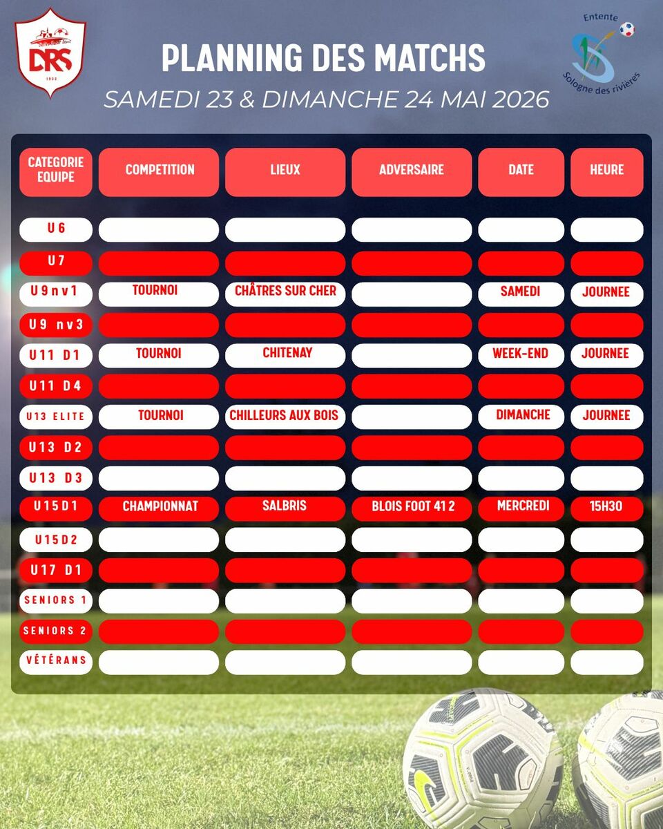 Planning du week-end !