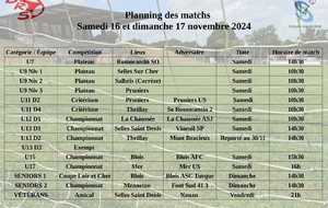 Planning des matchs