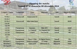 Planning des matchs