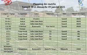 Planning des matchs