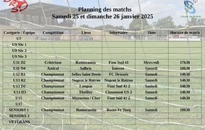 Planning des matchs 