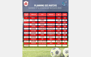 Planning des rencontres