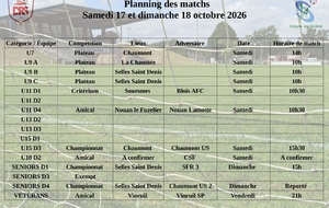 Planning des matchs