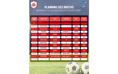 Planning des matchs !