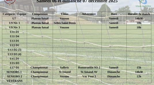 Planning des matchs