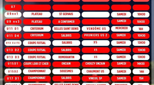 Planning des matchs !