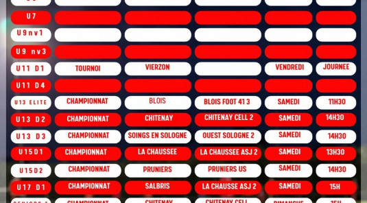 Planning des matchs