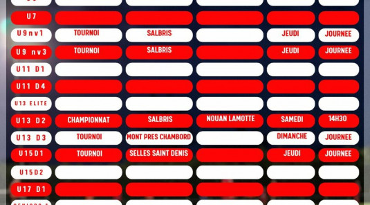 Planning des matchs !