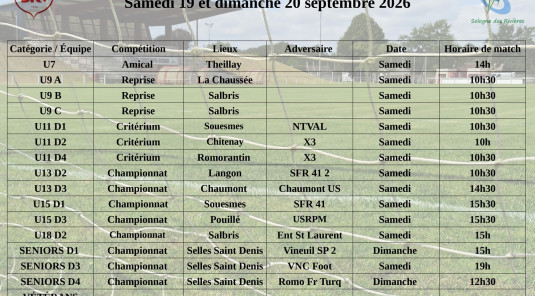 Planning des matchs