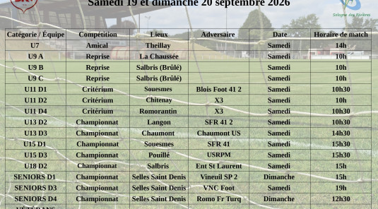 Planning des matchs