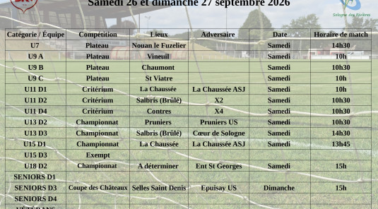 Planning des matchs
